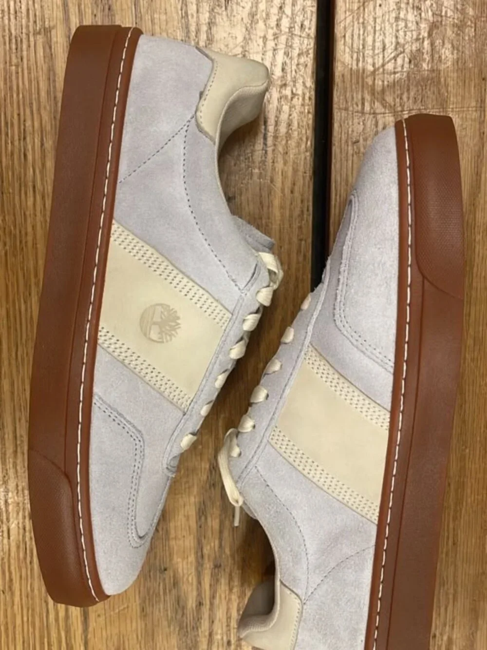 TIMBERLAND MEN'S LISBON STREET LOW LACE SNEAKER LIGHT GREEY SUEDE A43GG-EWG